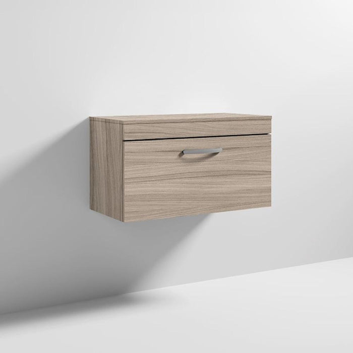 Nuie Athena 800mm Vanity Unit - Wall Hung 1 Drawer Unit with Basin - Unbeatable Bathrooms
