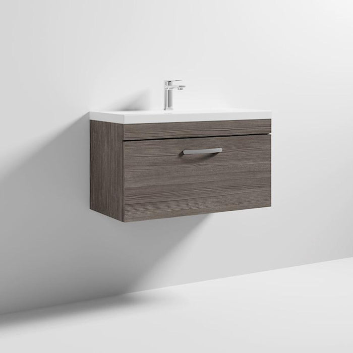 Nuie Athena 800mm Vanity Unit - Wall Hung 1 Drawer Unit with Basin - Unbeatable Bathrooms