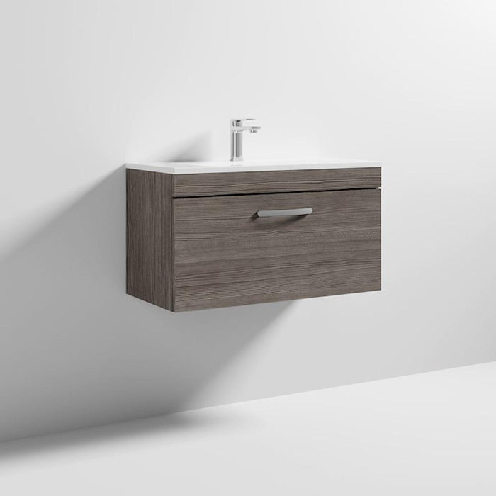 Nuie Athena 800mm Vanity Unit - Wall Hung 1 Drawer Unit with Basin - Unbeatable Bathrooms
