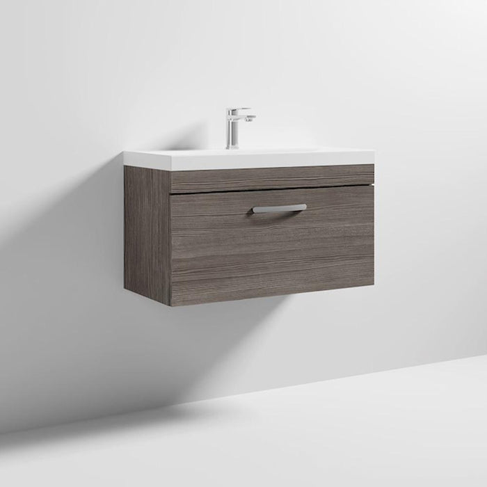 Nuie Athena 800mm Vanity Unit - Wall Hung 1 Drawer Unit with Basin - Unbeatable Bathrooms