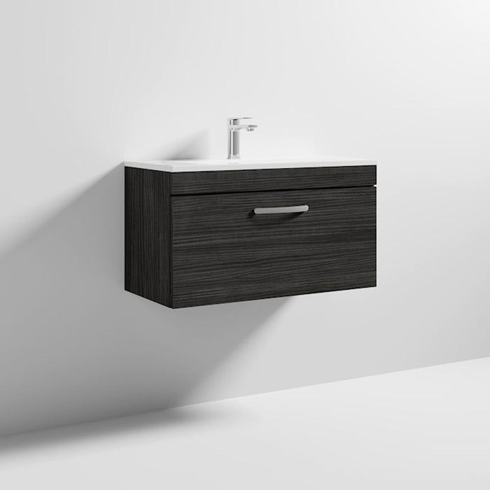 Nuie Athena 800mm Vanity Unit - Wall Hung 1 Drawer Unit with Basin - Unbeatable Bathrooms