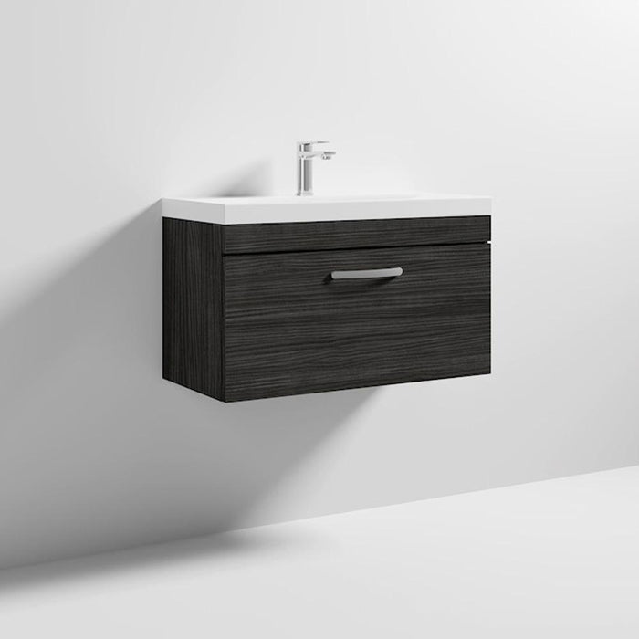 Nuie Athena 800mm Vanity Unit - Wall Hung 1 Drawer Unit with Basin - Unbeatable Bathrooms
