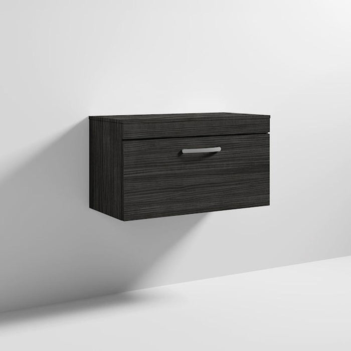 Nuie Athena 800mm Vanity Unit - Wall Hung 1 Drawer Unit with Basin - Unbeatable Bathrooms