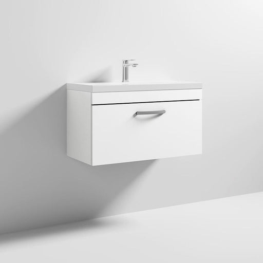 Nuie Athena 800mm Vanity Unit - Wall Hung 1 Drawer Unit with Basin - Unbeatable Bathrooms