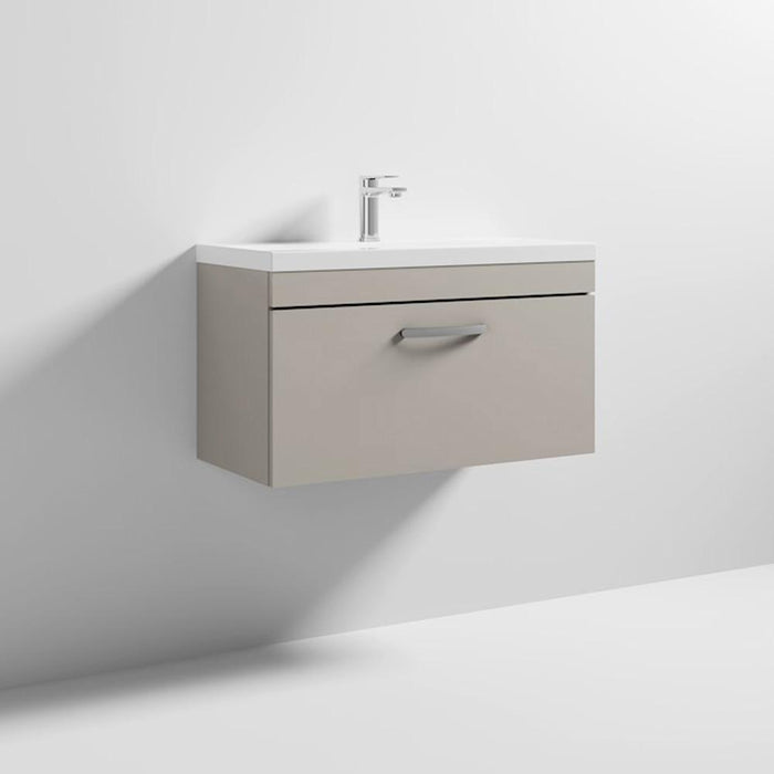 Nuie Athena 800mm Vanity Unit - Wall Hung 1 Drawer Unit with Basin - Unbeatable Bathrooms
