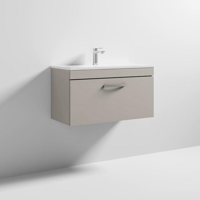 Nuie Athena 800mm Vanity Unit - Wall Hung 1 Drawer Unit with Basin - Unbeatable Bathrooms