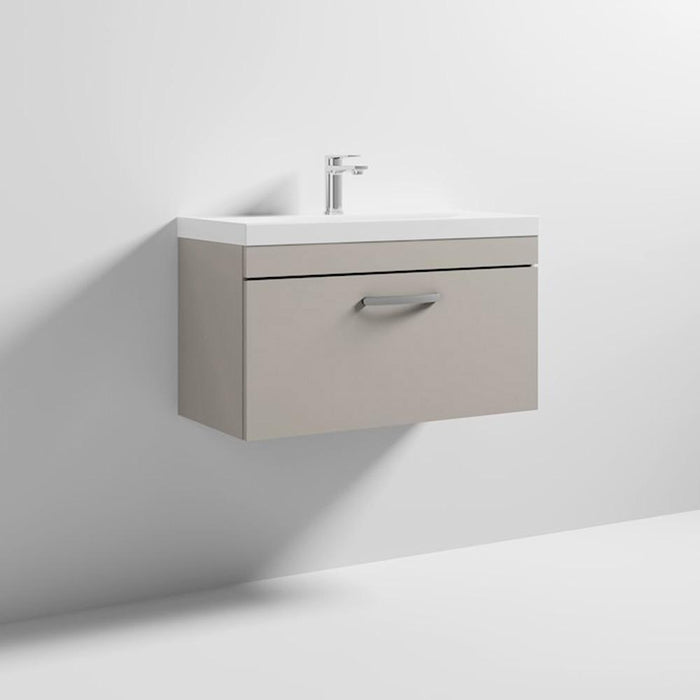 Nuie Athena 800mm Vanity Unit - Wall Hung 1 Drawer Unit with Basin - Unbeatable Bathrooms