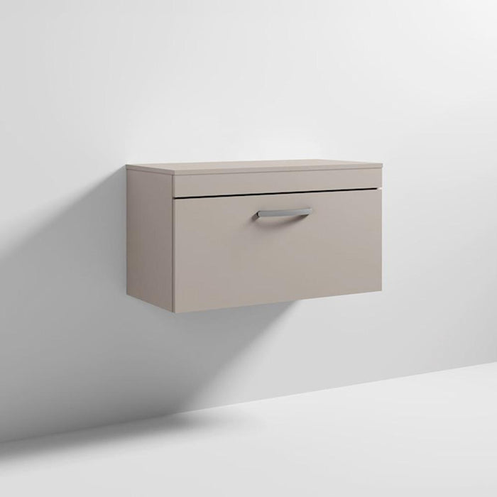 Nuie Athena 800mm Vanity Unit - Wall Hung 1 Drawer Unit with Basin - Unbeatable Bathrooms