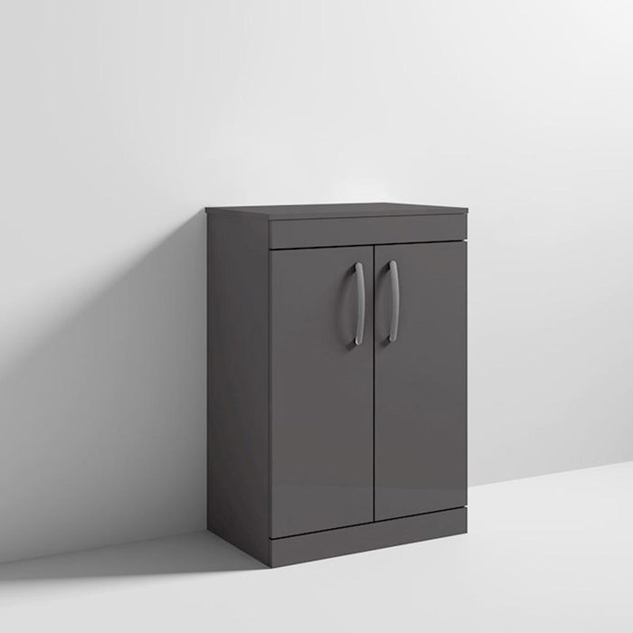 Nuie Athena 600mm Vanity Unit - Floor Standing 2 Door Unit with Basin - Unbeatable Bathrooms