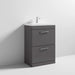 Nuie Athena 600mm Vanity Unit - Floor Standing 2 Drawer Unit with Basin - Unbeatable Bathrooms