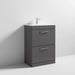 Nuie Athena 600mm Vanity Unit - Floor Standing 2 Drawer Unit with Basin - Unbeatable Bathrooms