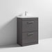 Nuie Athena 600mm Vanity Unit - Floor Standing 2 Drawer Unit with Basin - Unbeatable Bathrooms