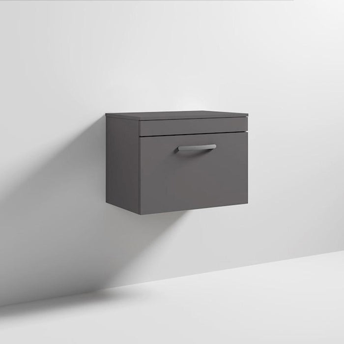 Nuie Athena 600mm Vanity Unit - Wall Hung 1 Drawer Unit with Basin - Unbeatable Bathrooms