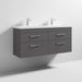 Nuie Athena 1200mm Double Vanity Unit - Wall Hung 4 Drawer Unit with Basin - Unbeatable Bathrooms