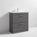Nuie Athena 800mm Vanity Unit - Floor Standing 2 Drawer Unit with Basin - Unbeatable Bathrooms
