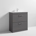 Nuie Athena 800mm Vanity Unit - Floor Standing 2 Drawer Unit with Basin - Unbeatable Bathrooms