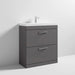 Nuie Athena 800mm Vanity Unit - Floor Standing 2 Drawer Unit with Basin - Unbeatable Bathrooms