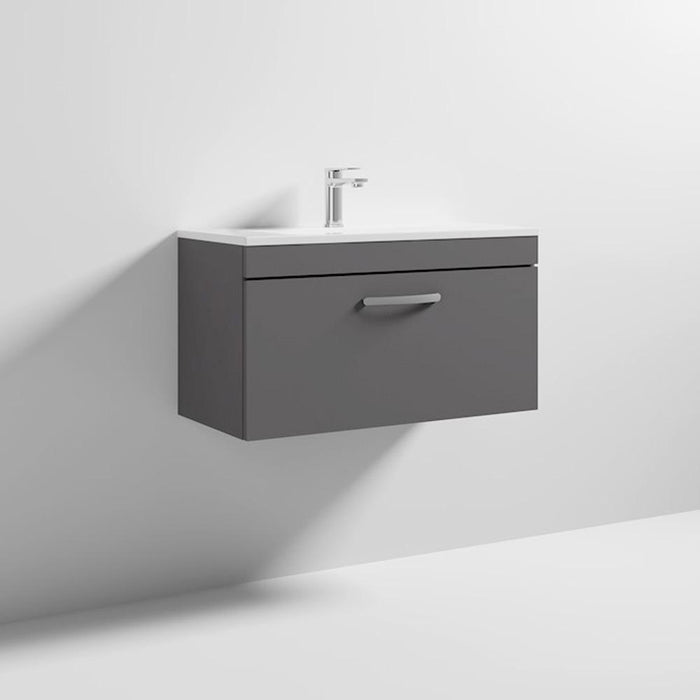 Nuie Athena 800mm Vanity Unit - Wall Hung 1 Drawer Unit with Basin - Unbeatable Bathrooms