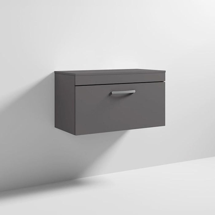 Nuie Athena 800mm Vanity Unit - Wall Hung 1 Drawer Unit with Basin - Unbeatable Bathrooms