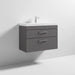 Nuie Athena 800mm Vanity Unit - Wall Hung 2 Drawer Unit with Basin - Unbeatable Bathrooms