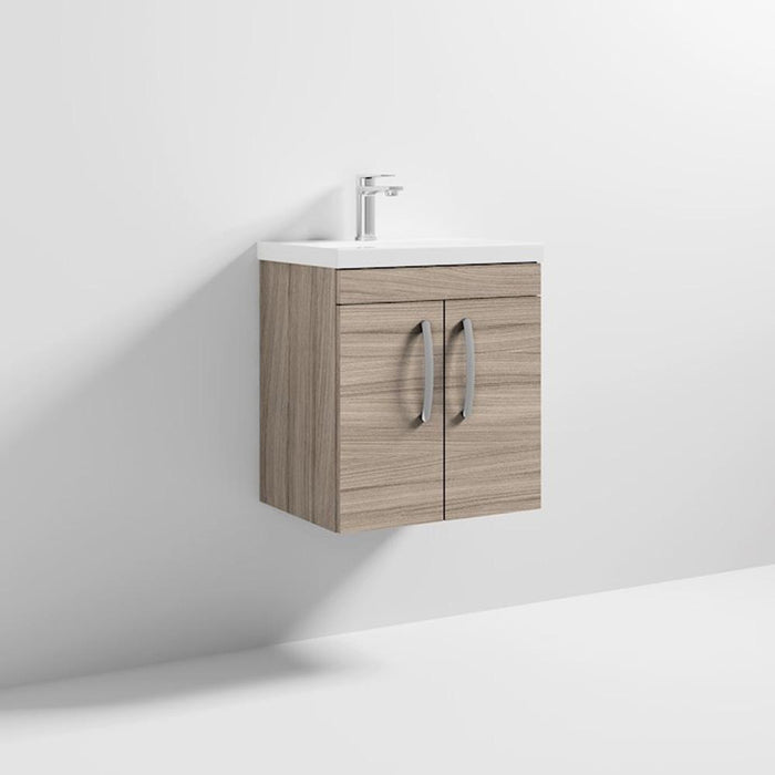Nuie Athena 500mm Vanity Unit - Wall Hung 2 Door Unit with Basin - Unbeatable Bathrooms