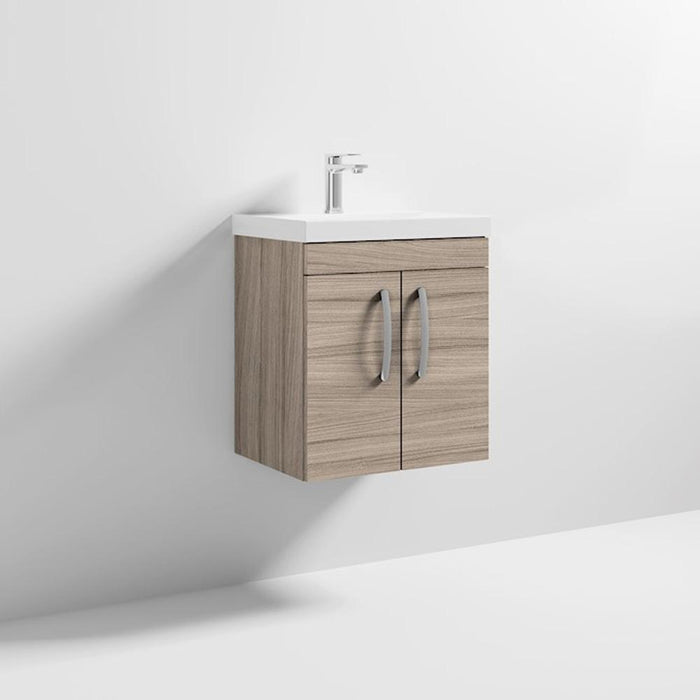 Nuie Athena 500mm Vanity Unit - Wall Hung 2 Door Unit with Basin - Unbeatable Bathrooms