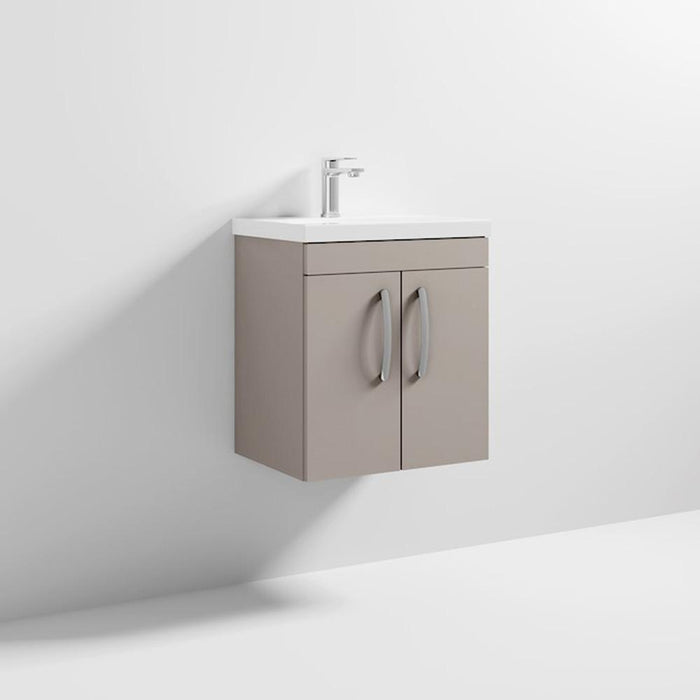 Nuie Athena 500mm Vanity Unit - Wall Hung 2 Door Unit with Basin - Unbeatable Bathrooms