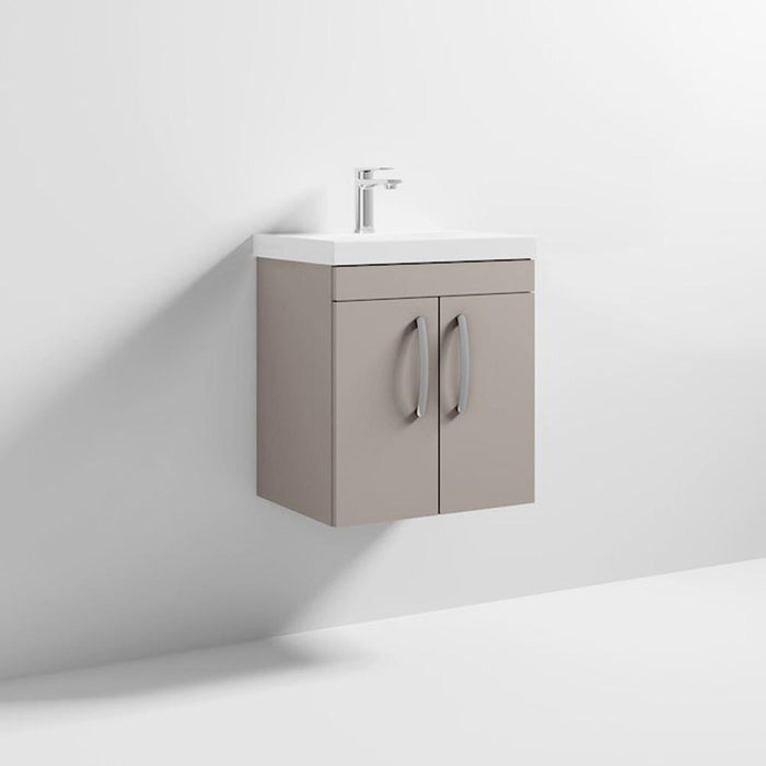 Nuie Athena 500mm Vanity Unit - Wall Hung 2 Door Unit with Basin - Unbeatable Bathrooms