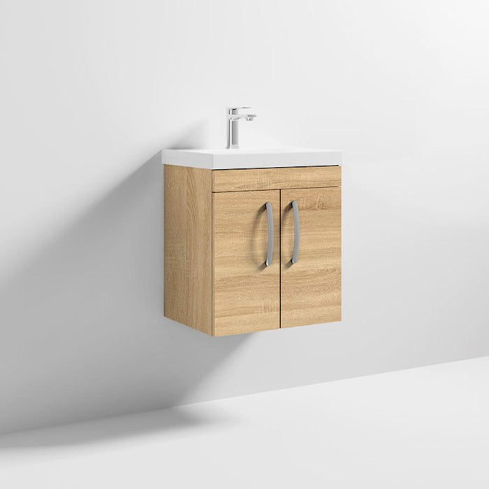 Nuie Athena 500mm Vanity Unit - Wall Hung 2 Door Unit with Basin - Unbeatable Bathrooms