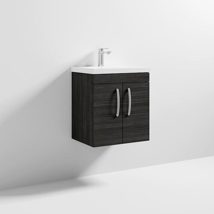 Nuie Athena 500mm Vanity Unit - Wall Hung 2 Door Unit with Basin - Unbeatable Bathrooms