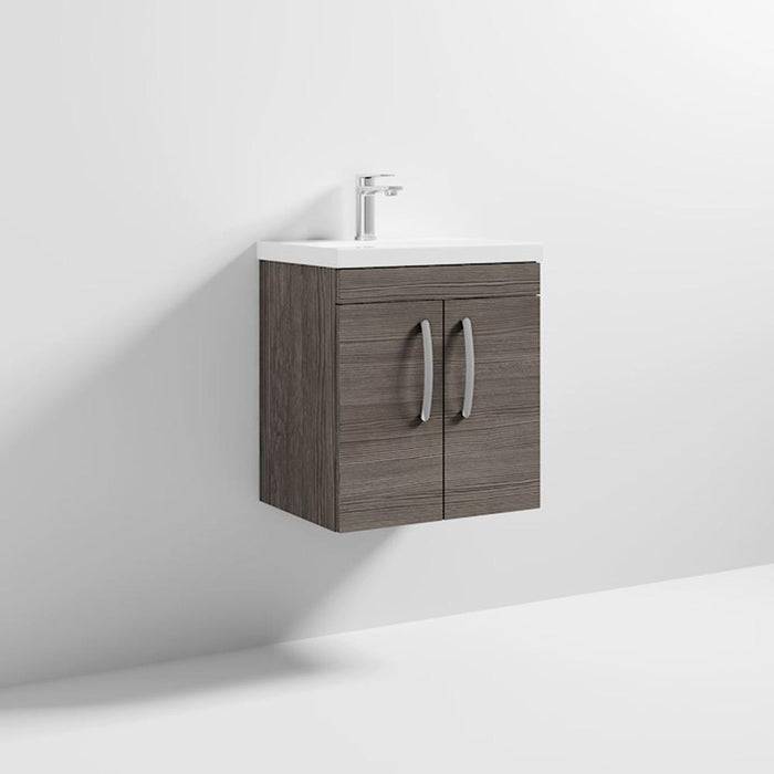 Nuie Athena 500mm Vanity Unit - Wall Hung 2 Door Unit with Basin - Unbeatable Bathrooms
