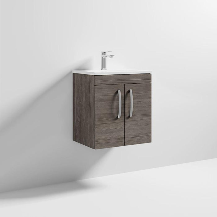 Nuie Athena 500mm Vanity Unit - Wall Hung 2 Door Unit with Basin - Unbeatable Bathrooms