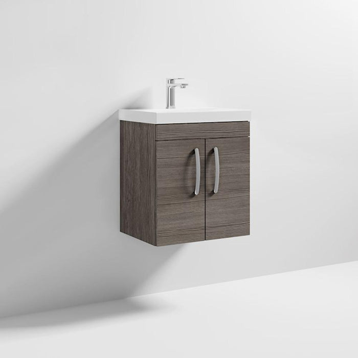 Nuie Athena 500mm Vanity Unit - Wall Hung 2 Door Unit with Basin - Unbeatable Bathrooms