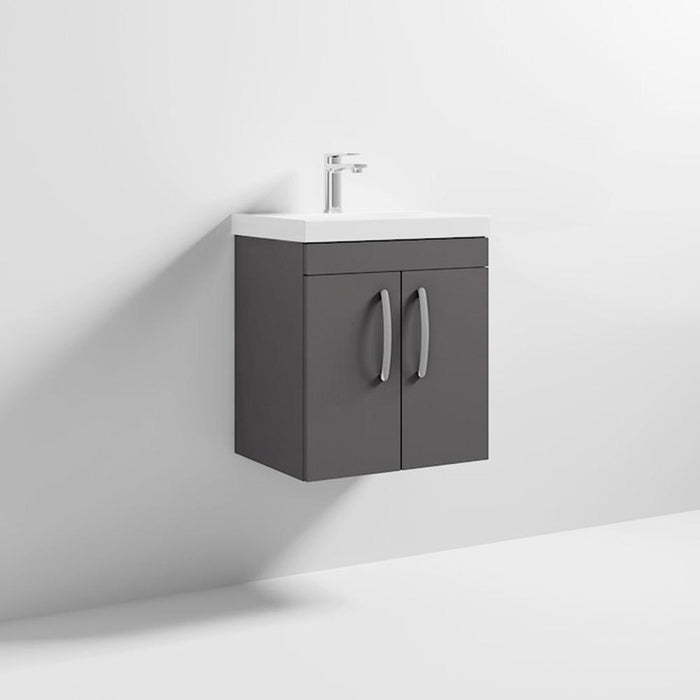 Nuie Athena 500mm Vanity Unit - Wall Hung 2 Door Unit with Basin - Unbeatable Bathrooms