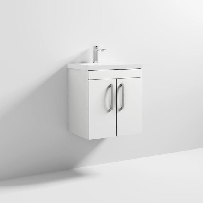 Nuie Athena 500mm Vanity Unit - Wall Hung 2 Door Unit with Basin - Unbeatable Bathrooms