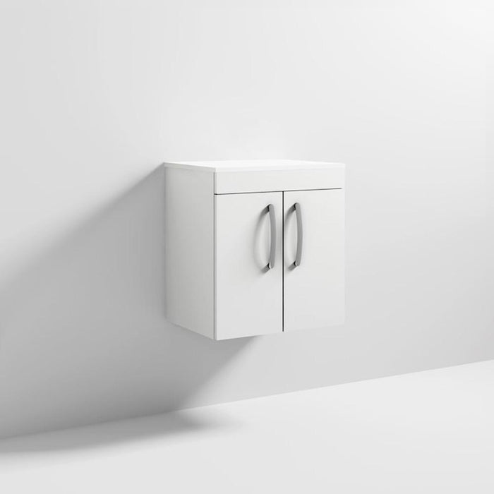 Nuie Athena 500mm Vanity Unit - Wall Hung 2 Door Unit with Basin - Unbeatable Bathrooms