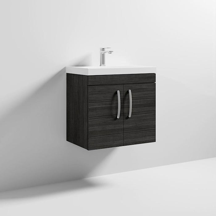 Nuie Athena 600mm Vanity Unit - Wall Hung 2 Door Unit with Basin - Unbeatable Bathrooms