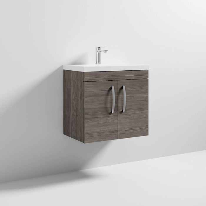 Nuie Athena 600mm Vanity Unit - Wall Hung 2 Door Unit with Basin - Unbeatable Bathrooms