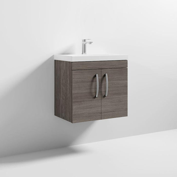 Nuie Athena 600mm Vanity Unit - Wall Hung 2 Door Unit with Basin - Unbeatable Bathrooms
