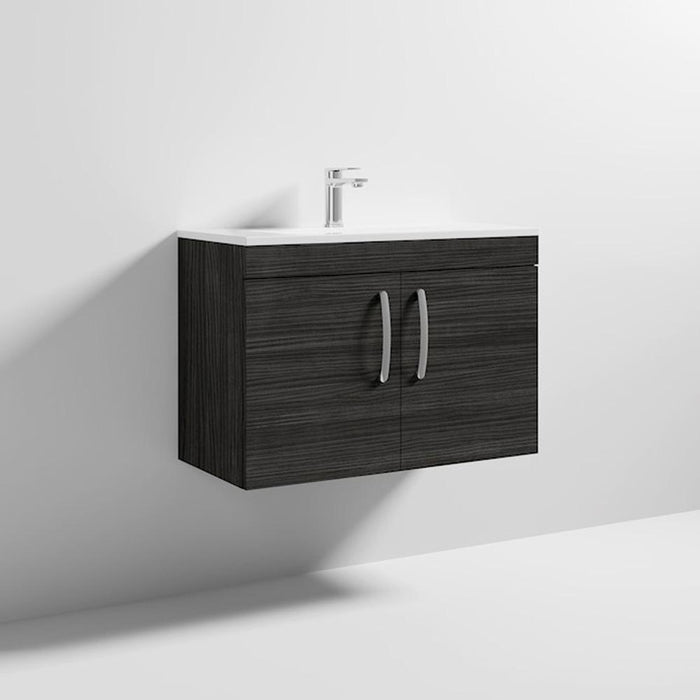 Nuie Athena 800mm Vanity Unit - Wall Hung 2 Door Unit with Basin - Unbeatable Bathrooms