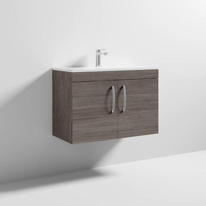 Nuie Athena 800mm Vanity Unit - Wall Hung 2 Door Unit with Basin - Unbeatable Bathrooms