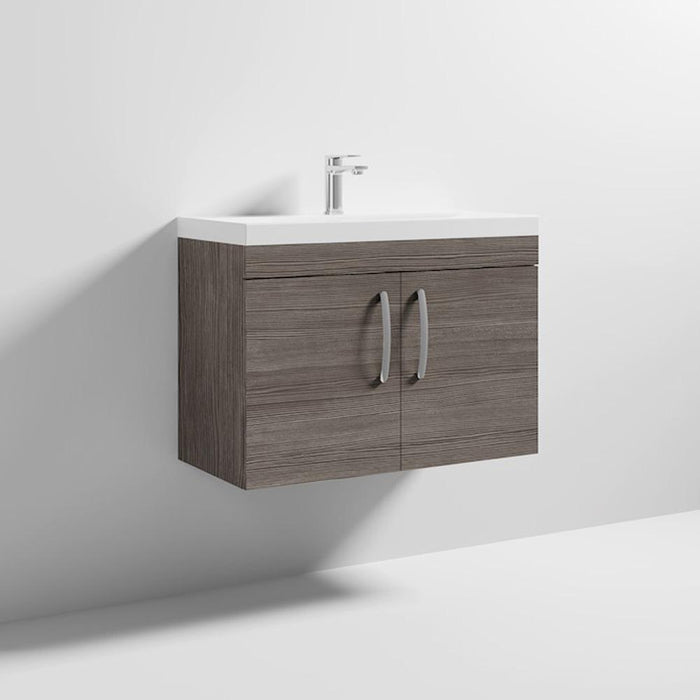 Nuie Athena 800mm Vanity Unit - Wall Hung 2 Door Unit with Basin - Unbeatable Bathrooms