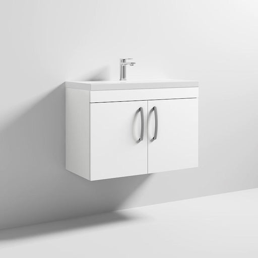 Nuie Athena 800mm Vanity Unit - Wall Hung 2 Door Unit with Basin - Unbeatable Bathrooms