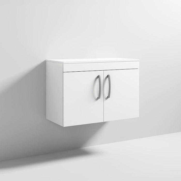 Nuie Athena 800mm Vanity Unit - Wall Hung 2 Door Unit with Basin - Unbeatable Bathrooms