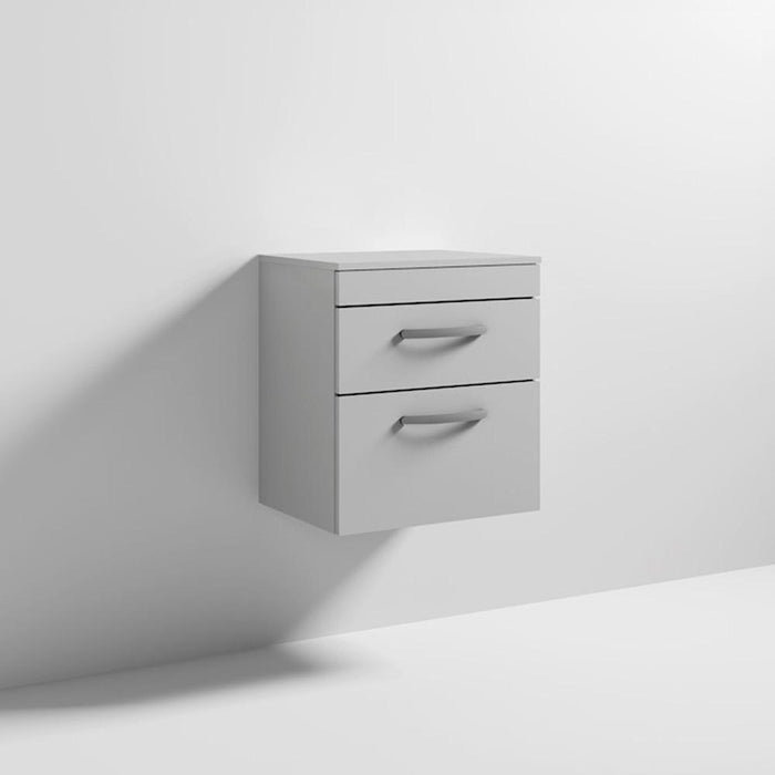 Nuie Athena 500mm Vanity Unit - Wall Hung 2 Drawer Unit with Basin - Unbeatable Bathrooms