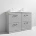 Nuie Athena 1200mm Double Vanity Unit - Floor Standing 4 Drawer Unit with Basin - Unbeatable Bathrooms
