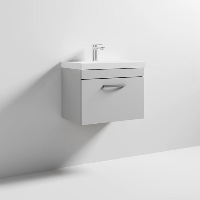 Nuie Athena 600mm Vanity Unit - Wall Hung 1 Drawer Unit with Basin - Unbeatable Bathrooms