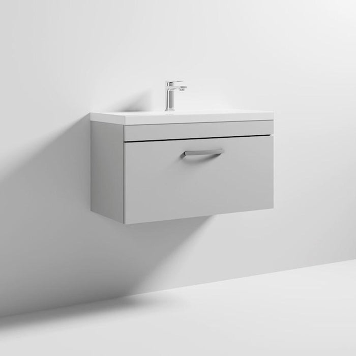 Nuie Athena 800mm Vanity Unit - Wall Hung 1 Drawer Unit with Basin - Unbeatable Bathrooms