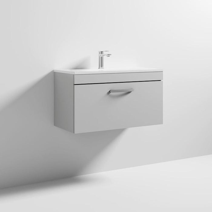 Nuie Athena 800mm Vanity Unit - Wall Hung 1 Drawer Unit with Basin - Unbeatable Bathrooms