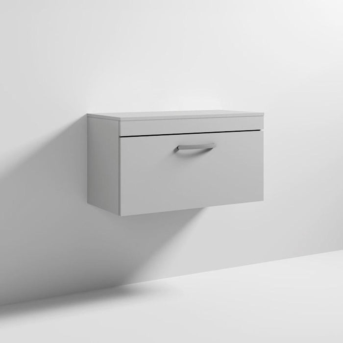 Nuie Athena 800mm Vanity Unit - Wall Hung 1 Drawer Unit with Basin - Unbeatable Bathrooms
